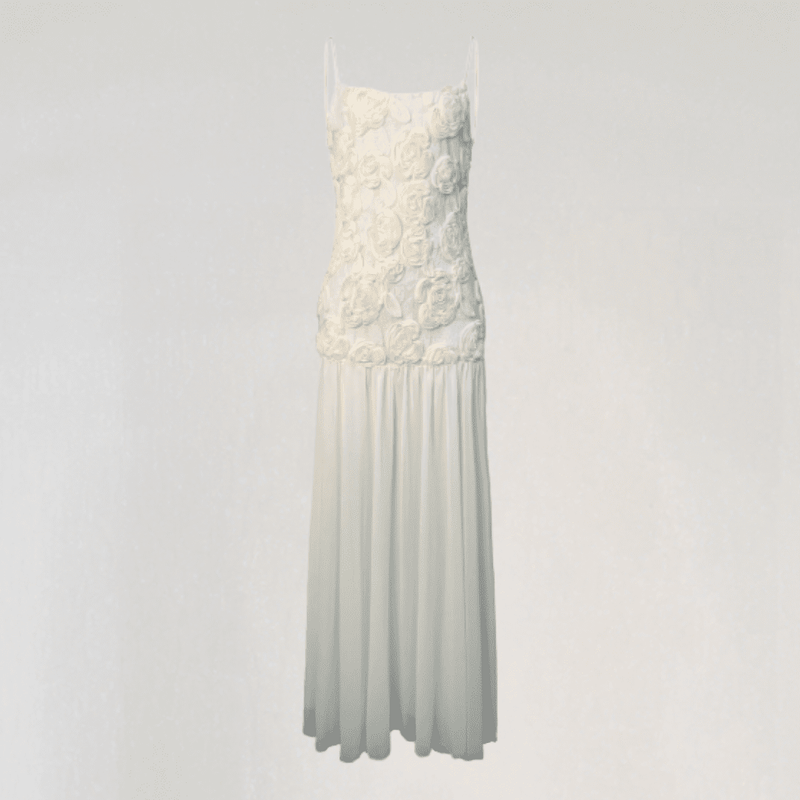 Amara 3D Floral Chiffon Maxi Dress