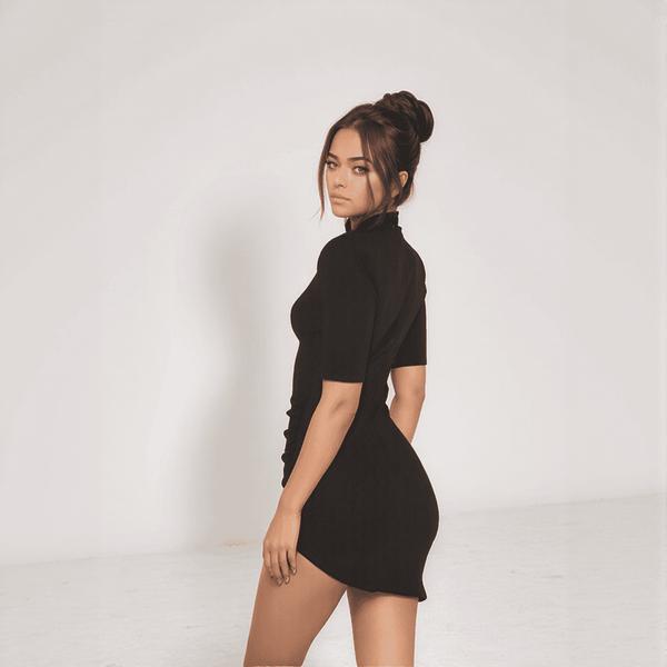 Noir Celeste Cut-Out Lace Mini Dress