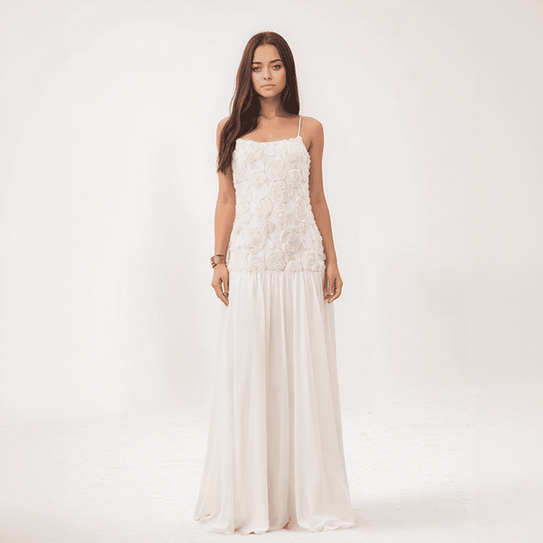 Amara 3D Floral Chiffon Maxi Dress
