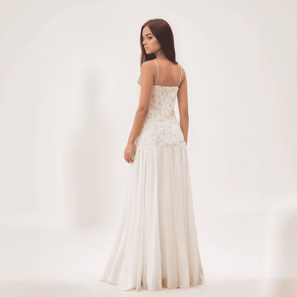 Amara 3D Floral Chiffon Maxi Dress